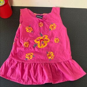 Honors Girls' Bright Pink Floral Peplum Tank Top